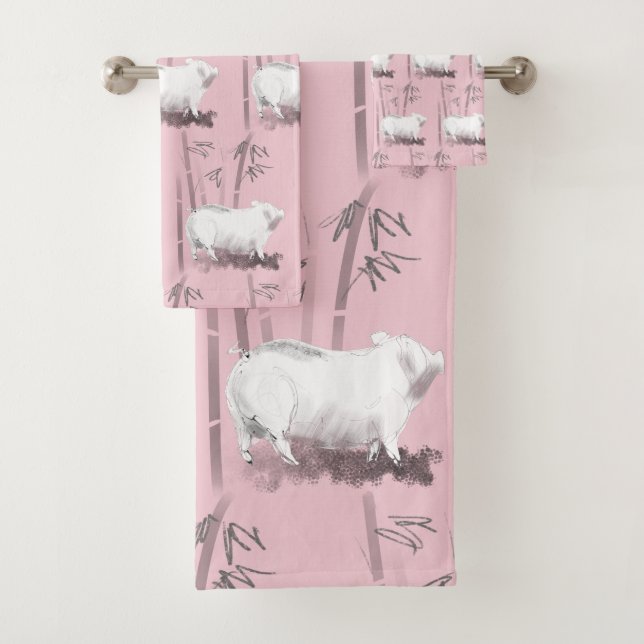 Pig Bamboos 2 Choisissez la couleur Serviettes de  (En situation)