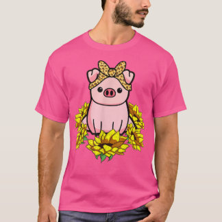 Pig Bandana Sunflower 4396 T-Shirt