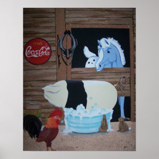 pig bath poster