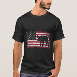Pig Bbq Farmer Farm 4th Of July American Flag Usa T-Shirt