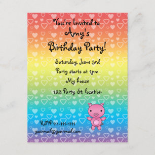 Pig birthday invitation