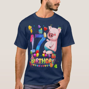 Pig Birthday Party 17 Year Old Boy 17th Pig Birthd T-Shirt