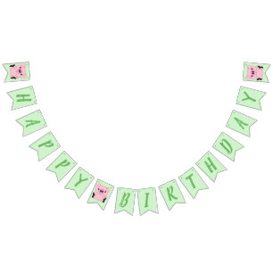 Pig Birthday Party Bunting Flags