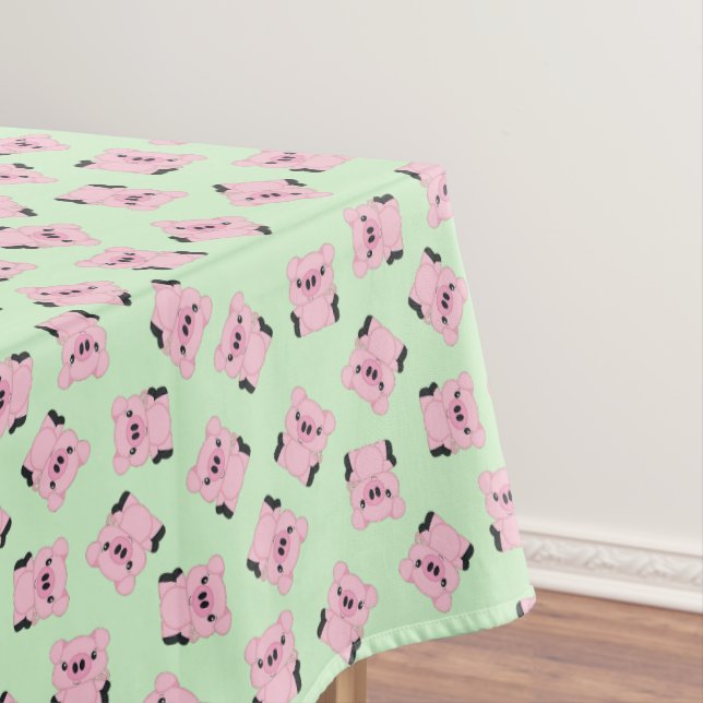 Pig Birthday Party Tablecloth (In Situ)