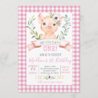 pig birthday shower invitaiton