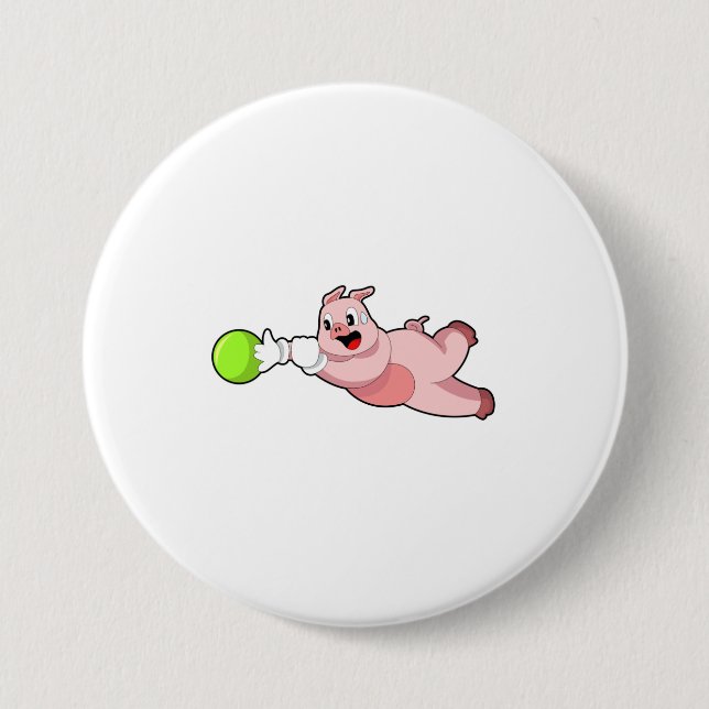 Pig Bowling Bowling ball 3 Inch Round Button (Front)