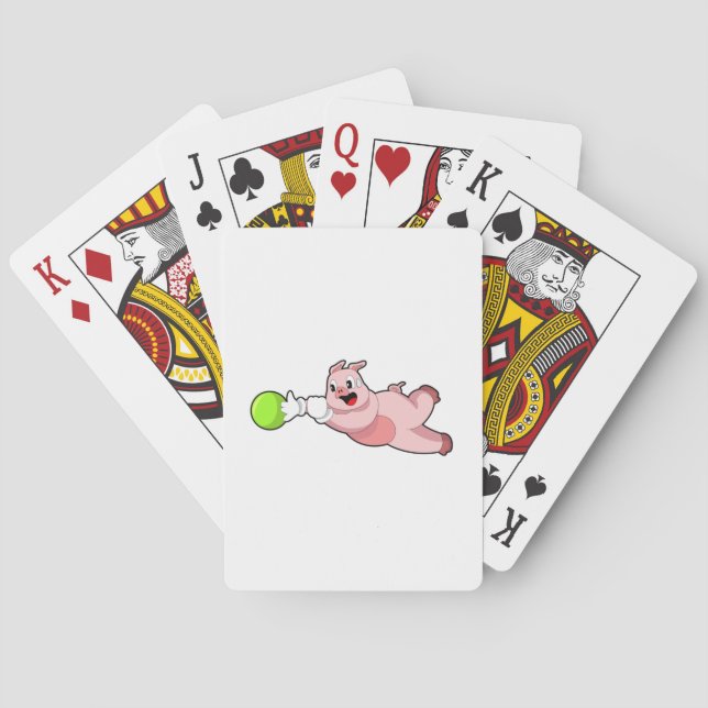 Pig Bowling Bowling ball Playing Cards (Back)
