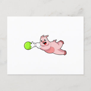 Pig Bowling Bowling ball Postcard
