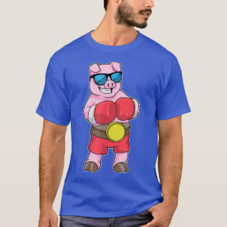 Pig Boxer Boxing gloves Sports T-Shirt