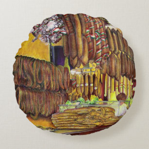 Pig, Budapest Round Pillow