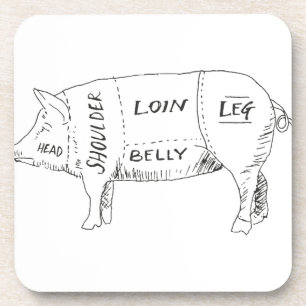 Pig Butcher Chart (2) Coaster