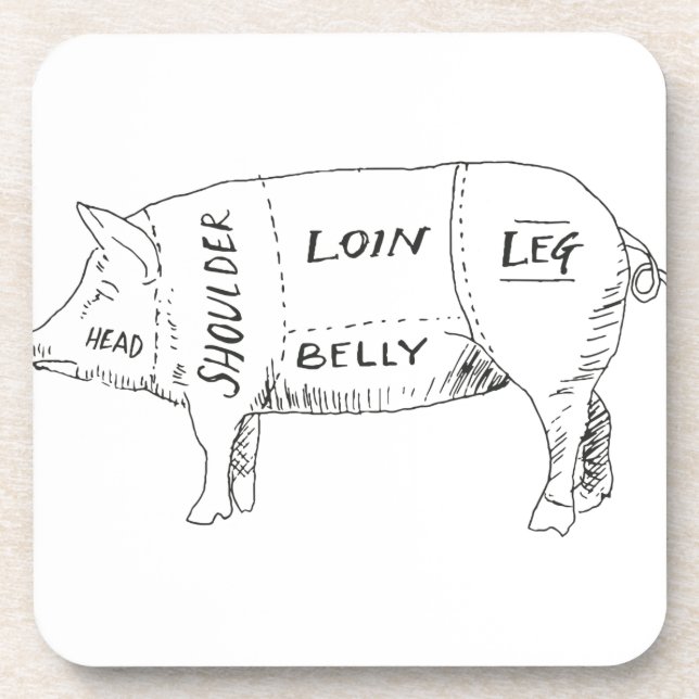 Pig Butcher Chart (2) Coaster (Front)