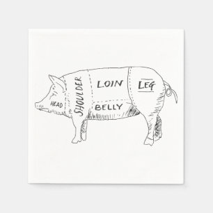 Pig Butcher Chart (2) Napkin