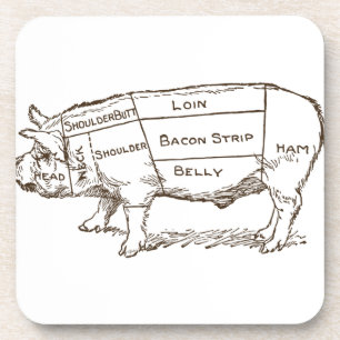 Pig Butcher Chart (3) Coaster