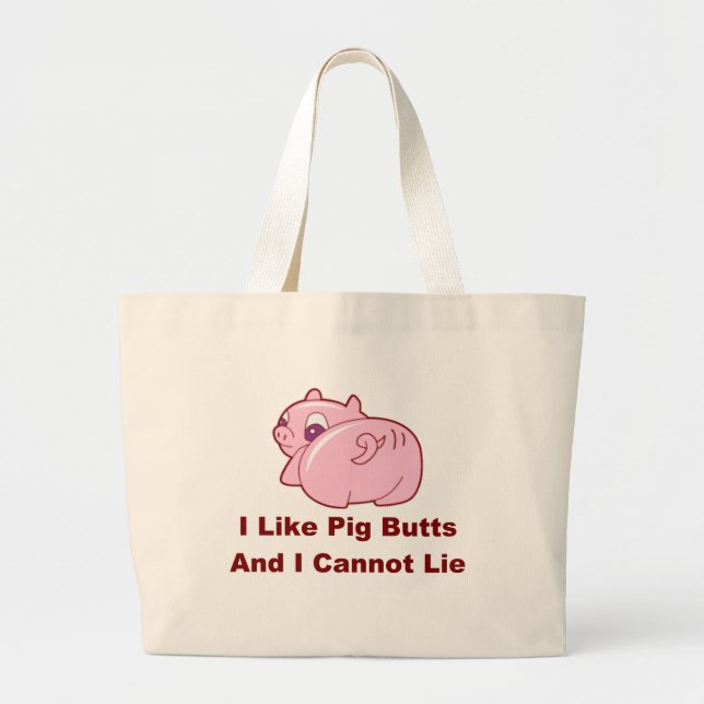 Pig Butts Large Tote Bag (Front)