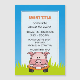 Pig Cartoon Car