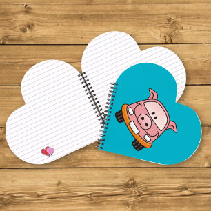 Pig cartoon car notebook