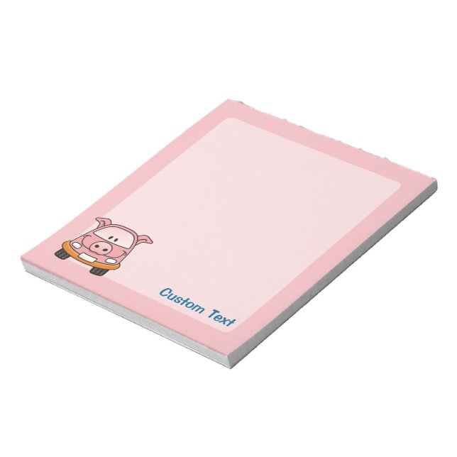 Pig Cartoon Car Notepad (Rotated)