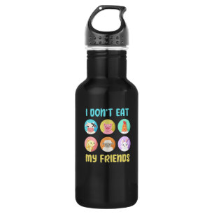 Pig Chicken Bunny Friends Design for Vegan People 532 Ml Water Bottle