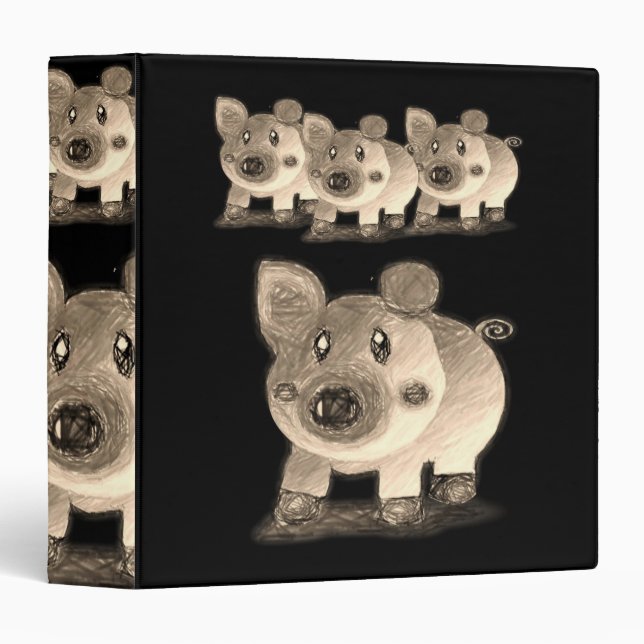 Pig children's school binder (Front/Spine)