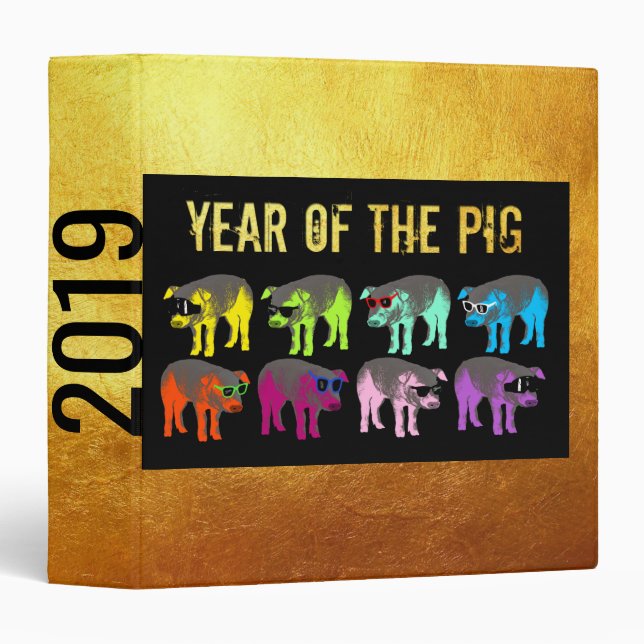 Pig Chinese New Year 2019 Zodiac Birthday Binder (Front/Spine)