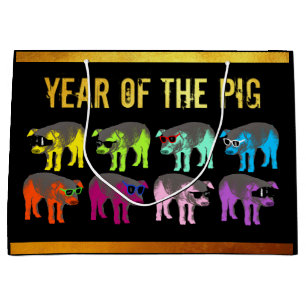 Pig Chinese New Year Zodiac Birthday L Gift Bag
