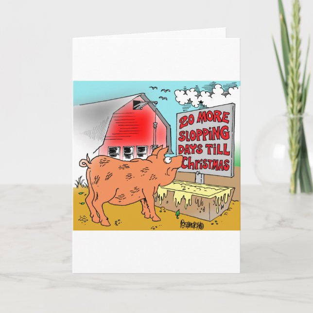 PIG / CHRISTMAS CARTOON GIFTWARE HOLIDAY CARD (Front)