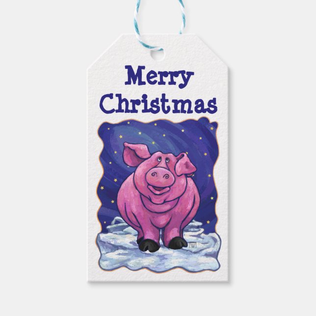 Pig Christmas Gift Tags (Front)