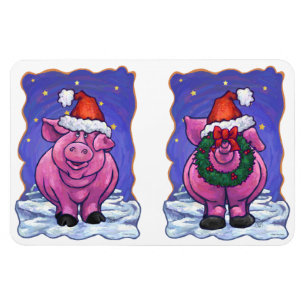 Pig Christmas Magnet