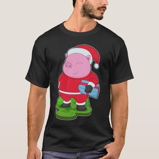 Pig Christmas Package T-Shirt (Front)