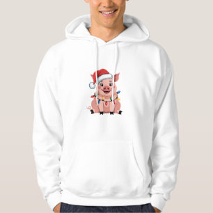 Pig Christmas Santa Hat Xmas Holiday Xmas Pigmass Hoodie