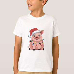 Pig Christmas Santa Hat Xmas Holiday Xmas Pigmass T-Shirt