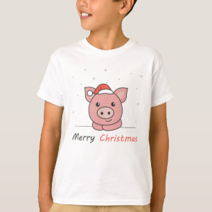 Pig Christmas Snow Winter Animals Pigs T-Shirt
