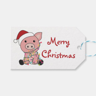 Pig Christmas Snow Winter Animals Pigs Trucker Hat Gift Tags
