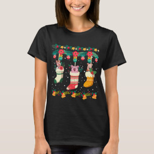 Pig Christmas Stocks X-mas Lights Pajama Matching T-Shirt