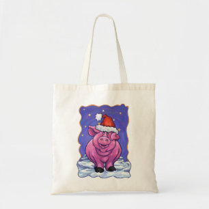 Pig Christmas Tote Bag