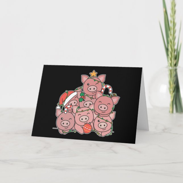 Pig Christmas Tree Funny Animal Christmas Holiday  (Front)