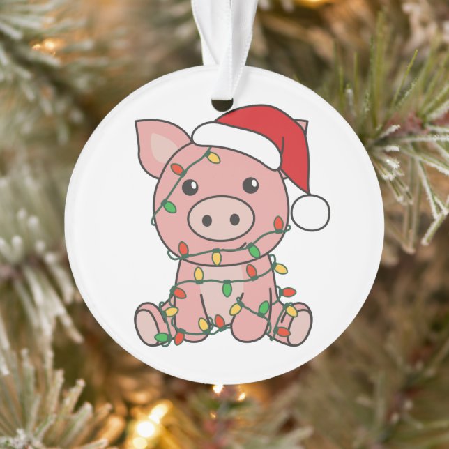 Pig Christmas Winter Animals (Arbre)