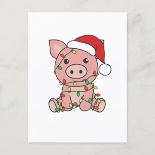 Pig Christmas Winter Animals Pigs Holiday Postcard