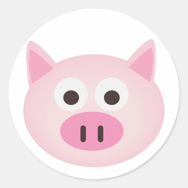 Pig Classic Round Sticker (Front)
