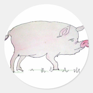 pig classic round sticker