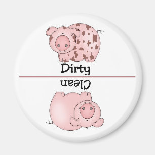 Pig Clean Dirty Dishwasher Magnet