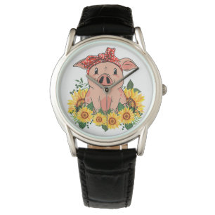 Pig Clock Art Cute Pig Gifts Watch