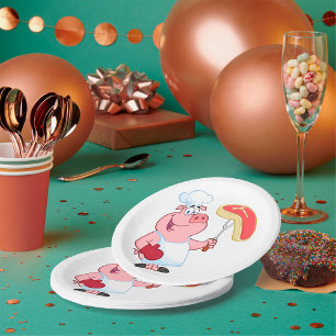 Pig Cooking Meat Paper Plate