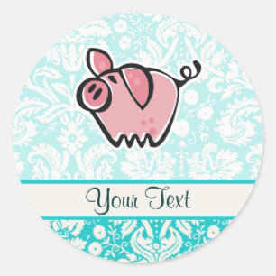 Pig; Cute Classic Round Sticker