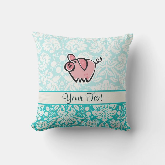 Pig; Cute Throw Pillow (Front)