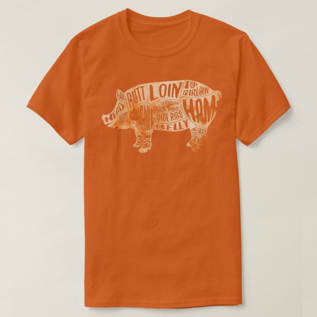 Pig Cuts Butchers And Bacon Parts Pig Day Lovers  T-Shirt (Design Front)