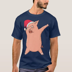 Pig Dabbing Dab Dance Christmas Piglet Premium  T-Shirt