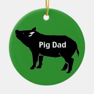 pig dad-001 ceramic ornament