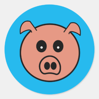 PIG DESIGN CLASSIC ROUND STICKER